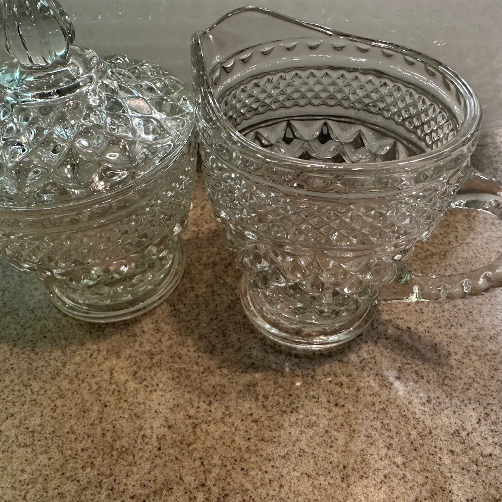 Sugar bowl and mini cream pitcher